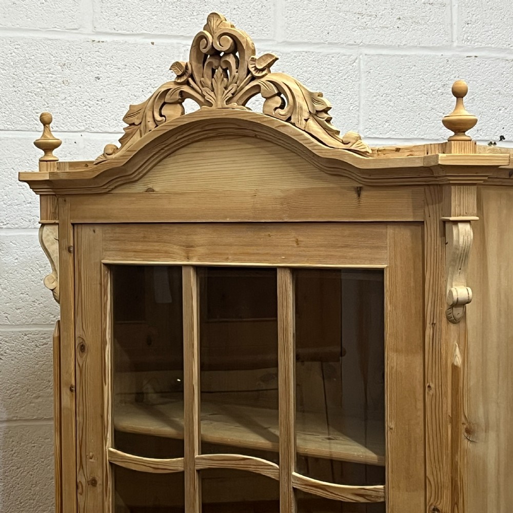 Large Decorative Antique Pine Display Cabinet View IV