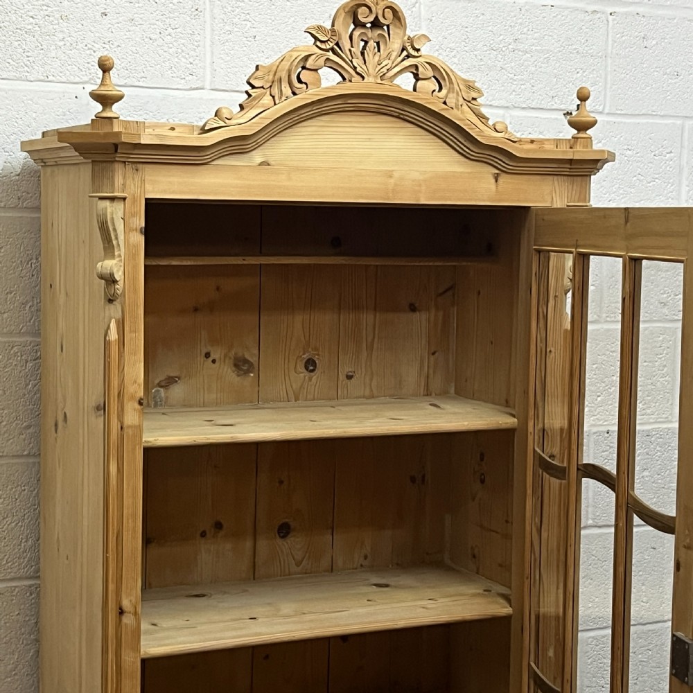 Large Decorative Antique Pine Display Cabinet View VI