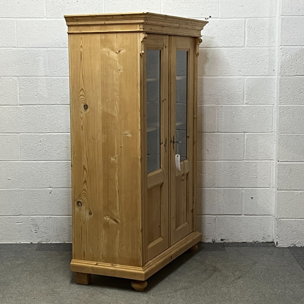 Large Glazed Antique Pine Display Cabinet View III