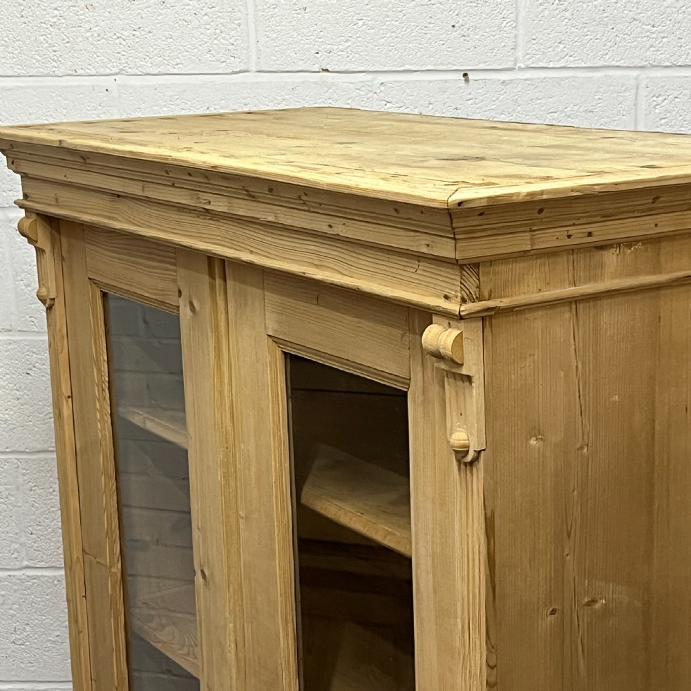 Large Glazed Antique Pine Display Cabinet View VI