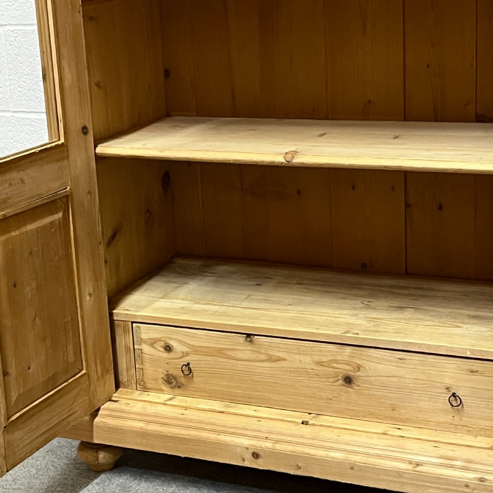 Large Glazed Antique Pine Display Cabinet View IX