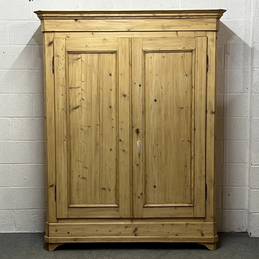 Tall Elegant French Antique Pine Wardrobe (Dismantles)