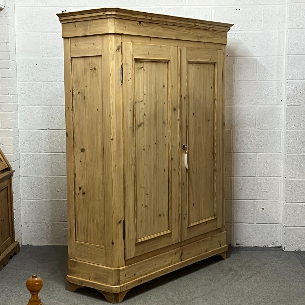 Tall Elegant French Antique Pine Wardrobe (Dismantles) View III