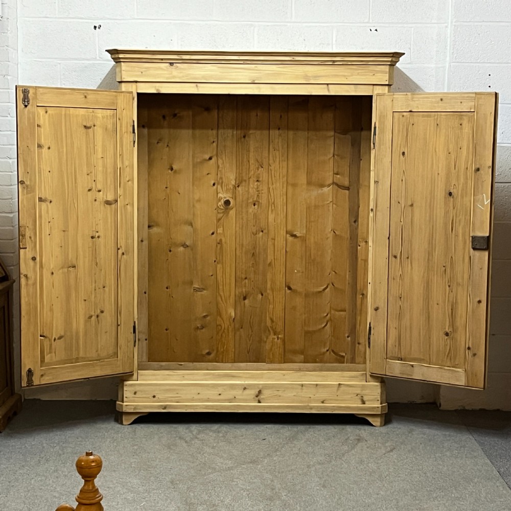 Tall Elegant French Antique Pine Wardrobe (Dismantles) View VI