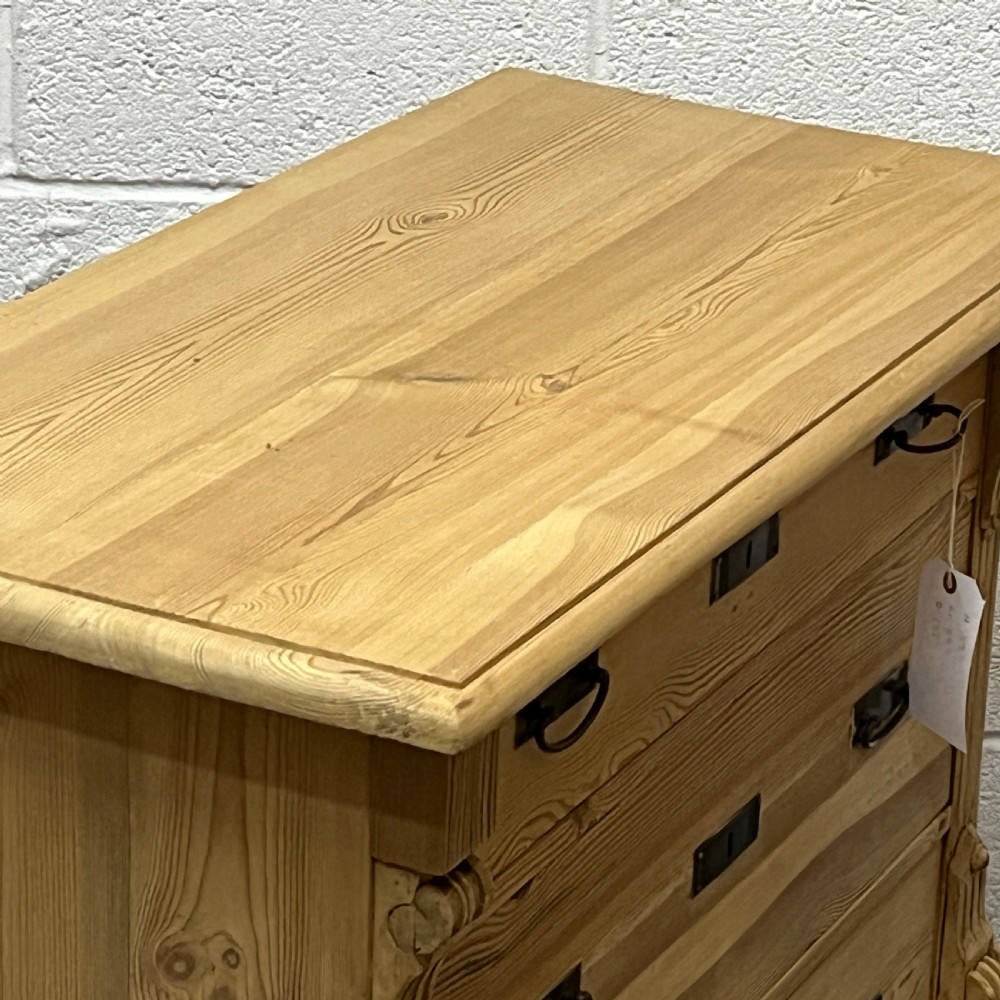Small Antique Pine Chest Of Drawers  View V