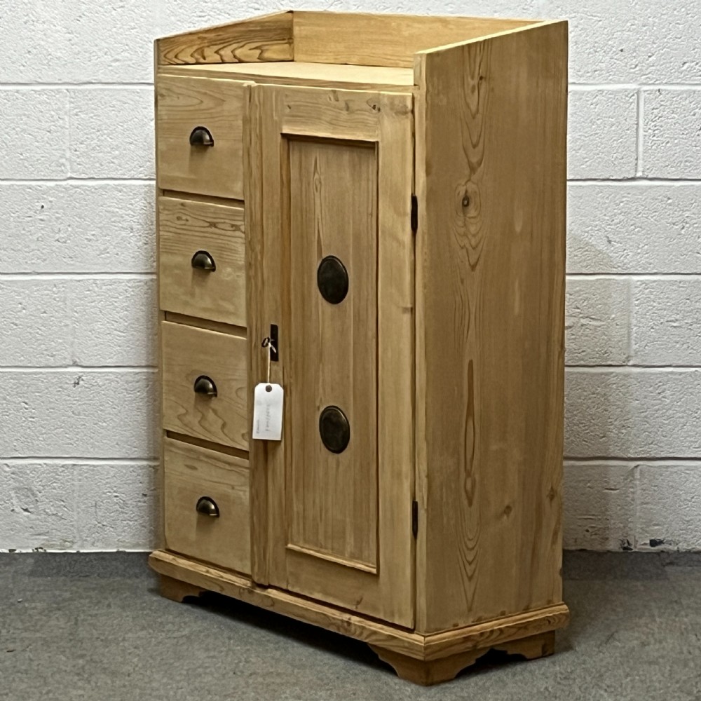 Antique Pine Larder Cupboard With Drawers  View III