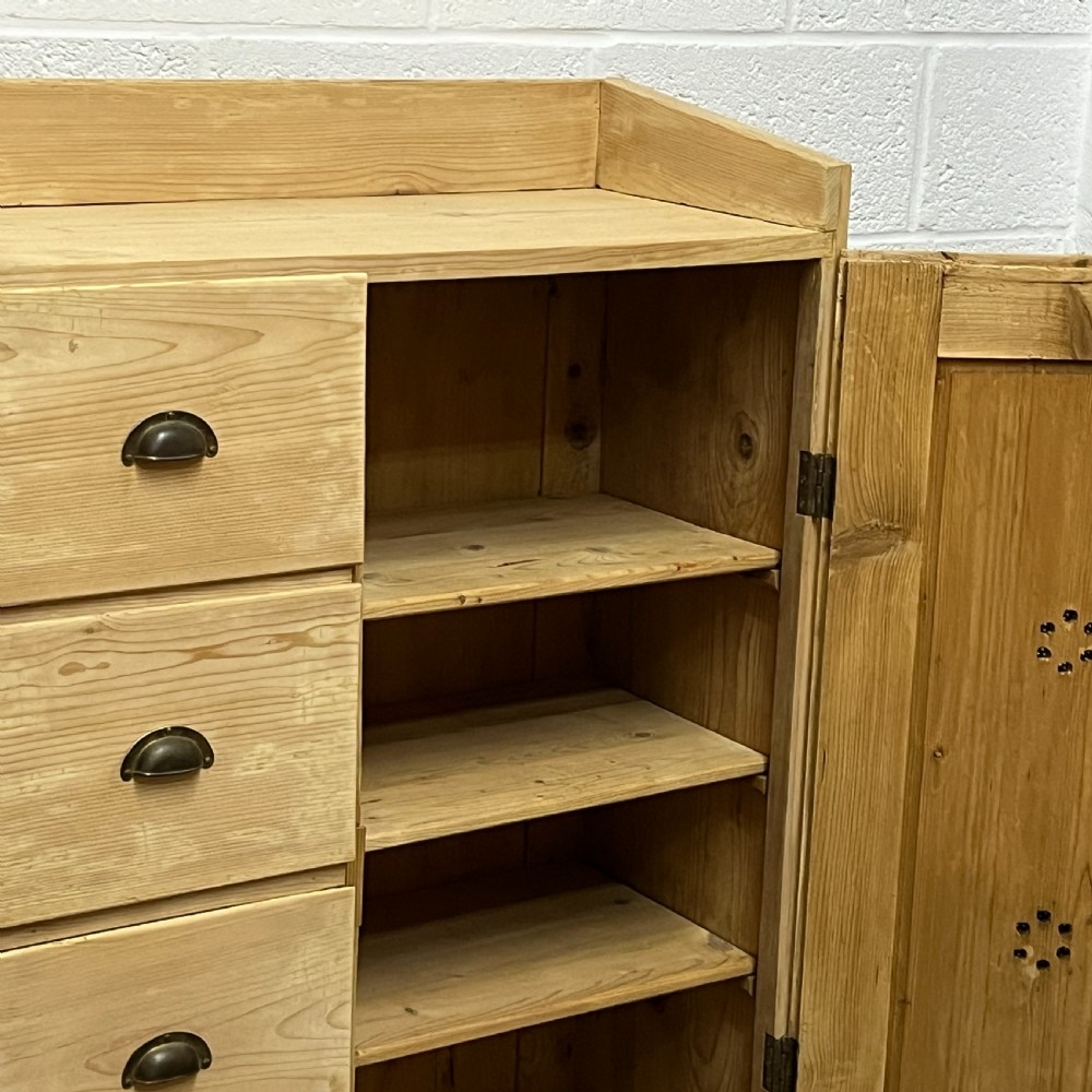 Antique Pine Larder Cupboard With Drawers  View VI