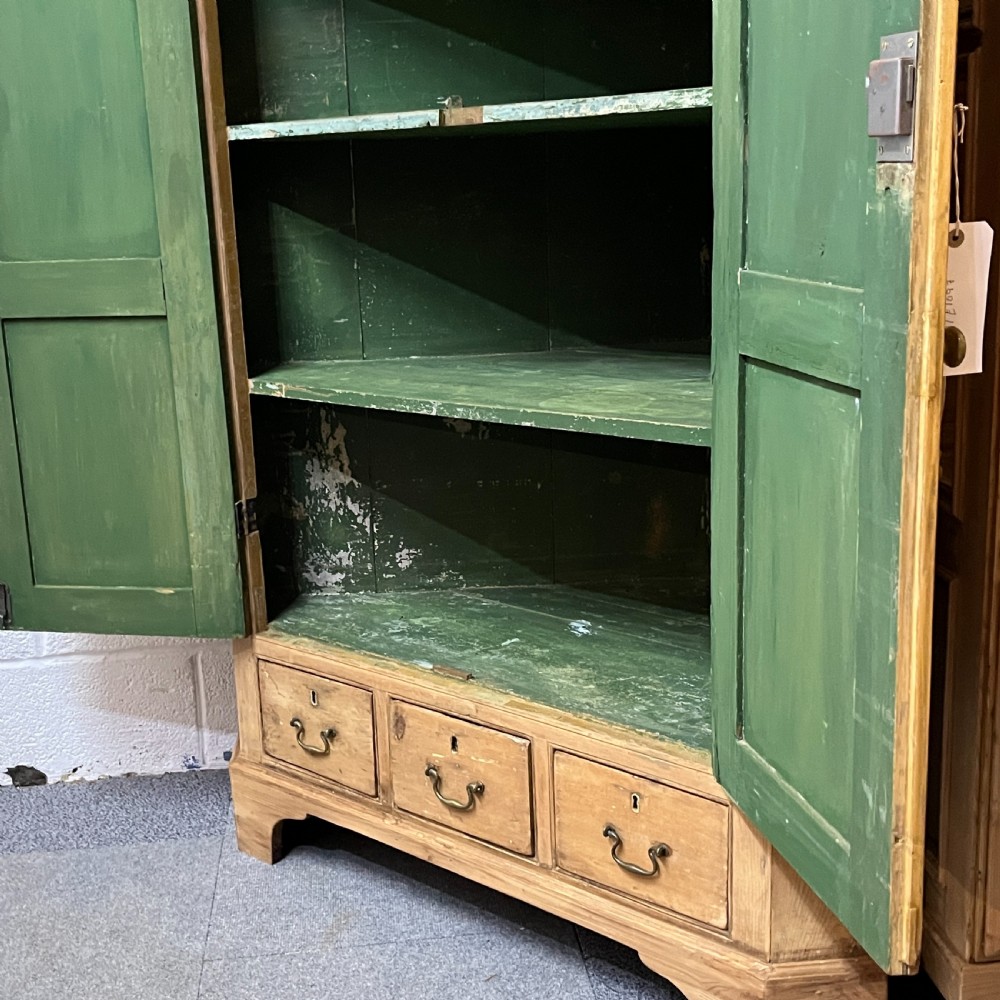 Large Georgian Pine Corner Cupboard View X