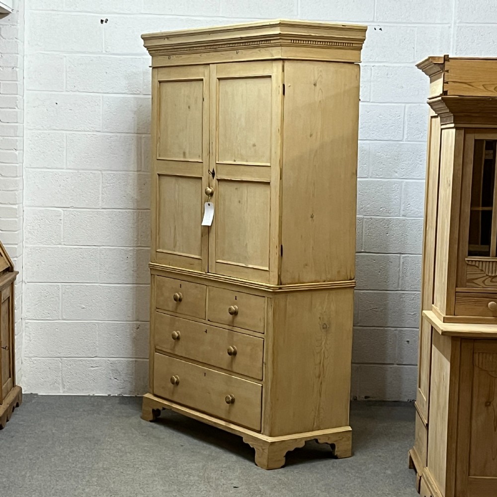 Large Victorian Pine Linen Press View II