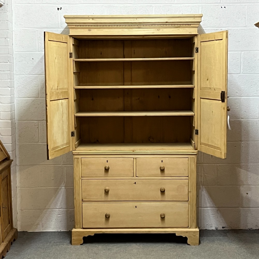 Large Victorian Pine Linen Press View VI