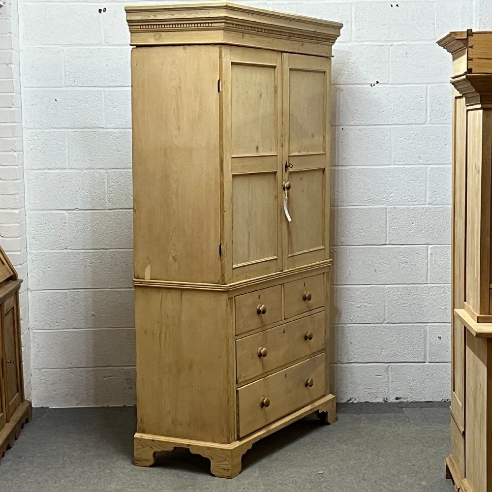 Large Victorian Pine Linen Press View VIII
