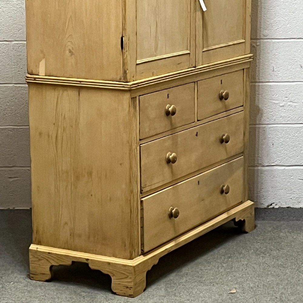 Large Victorian Pine Linen Press View X