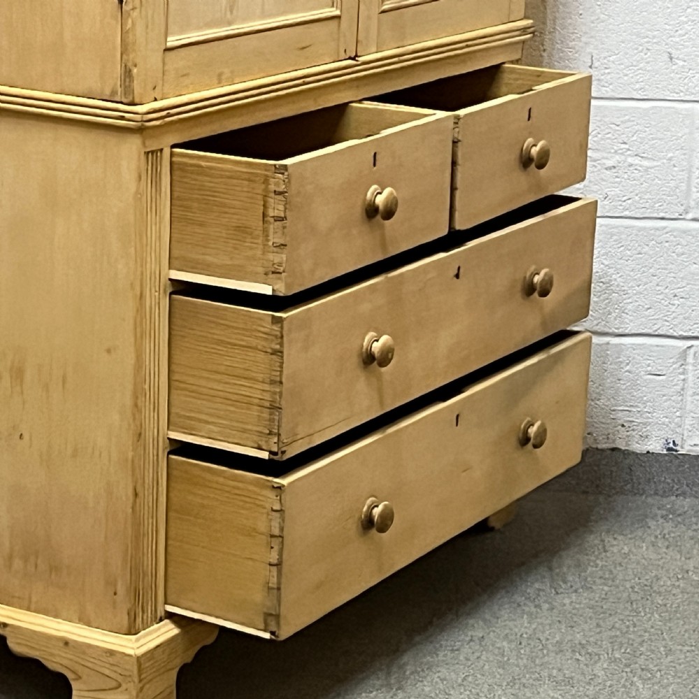 Large Victorian Pine Linen Press View XIII