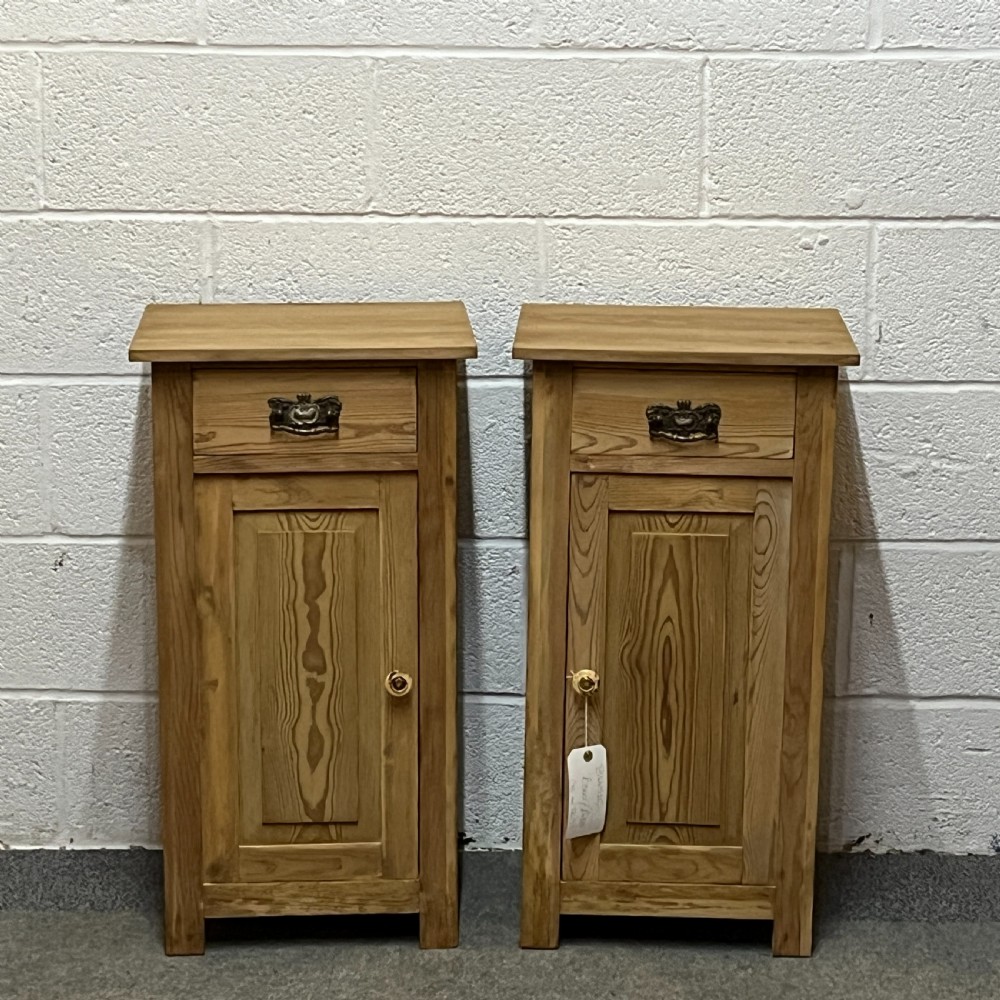 Pair Of Antique Pine Bedside Cupboards