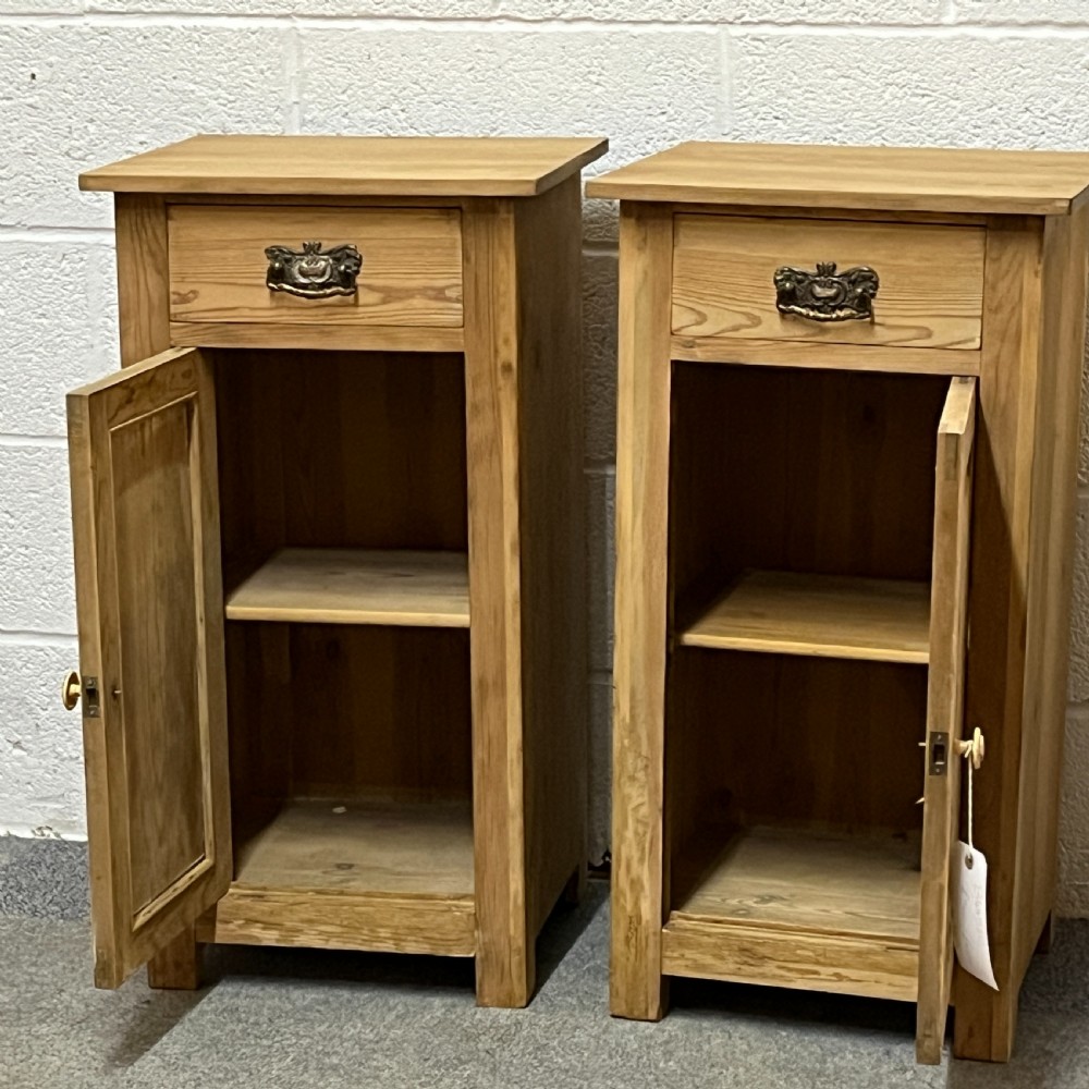Pair Of Antique Pine Bedside Cupboards View IV