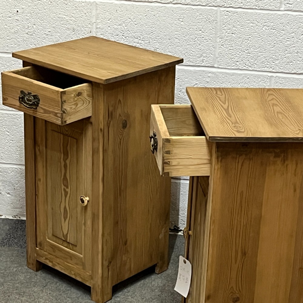 Pair Of Antique Pine Bedside Cupboards View V
