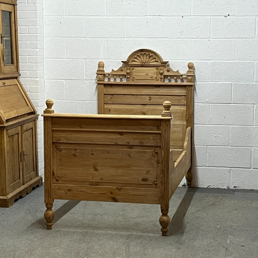 Antique Pine Sleigh Bed View II