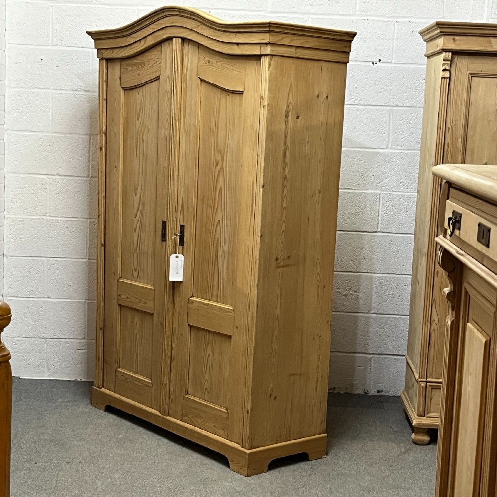 Large Antique Pine Arched Top Children's Wardrobe (Dismantles) View II