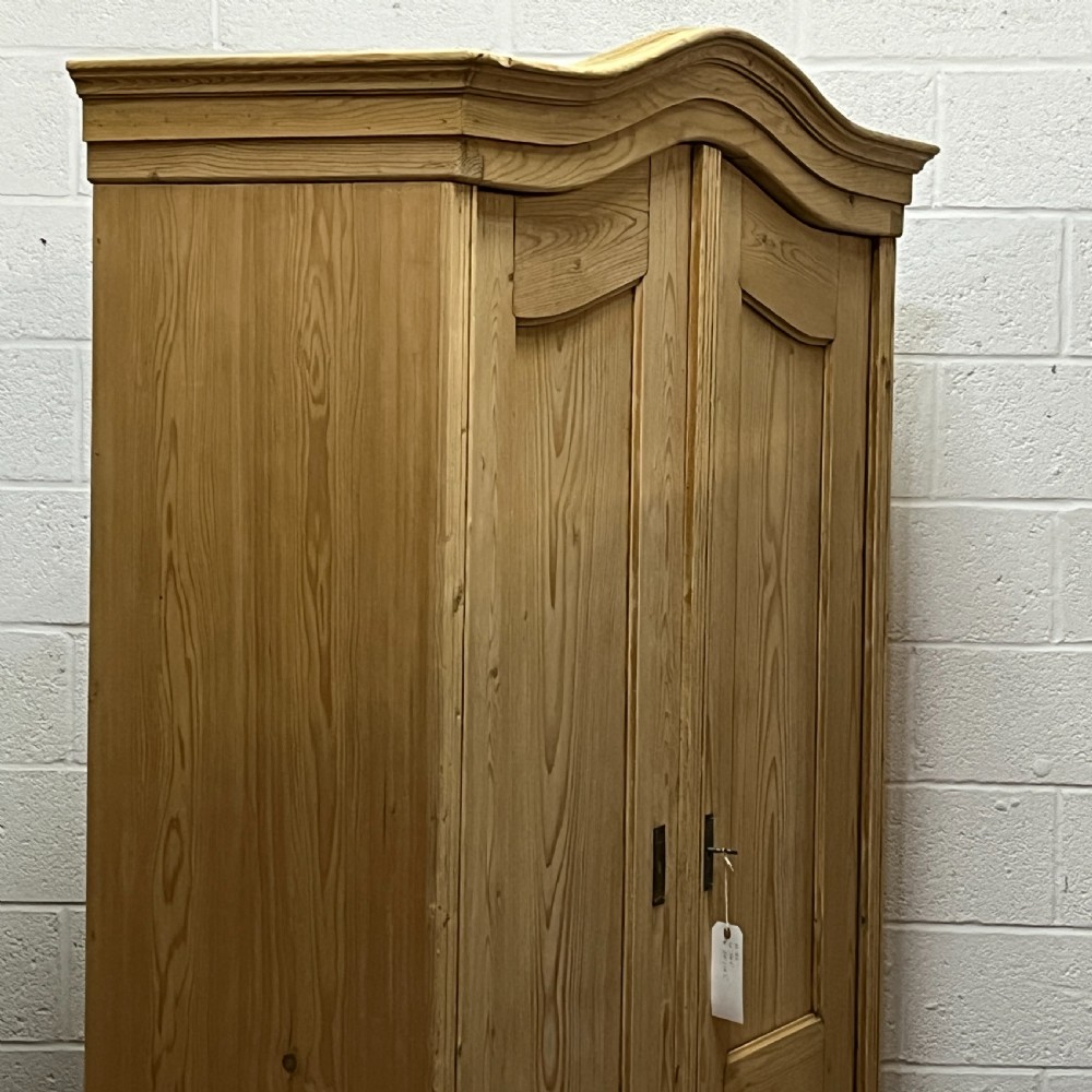 Large Antique Pine Arched Top Children's Wardrobe (Dismantles) View III
