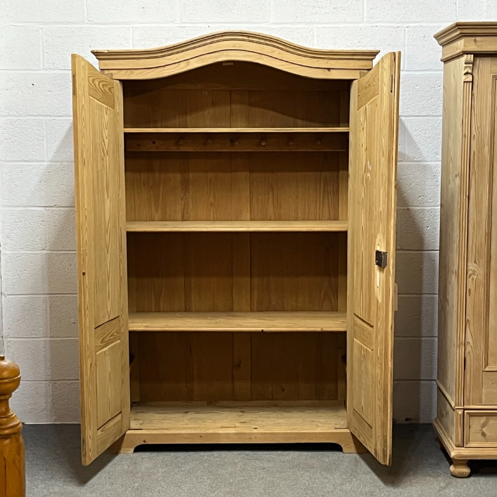 Large Antique Pine Arched Top Children's Wardrobe (Dismantles) View V