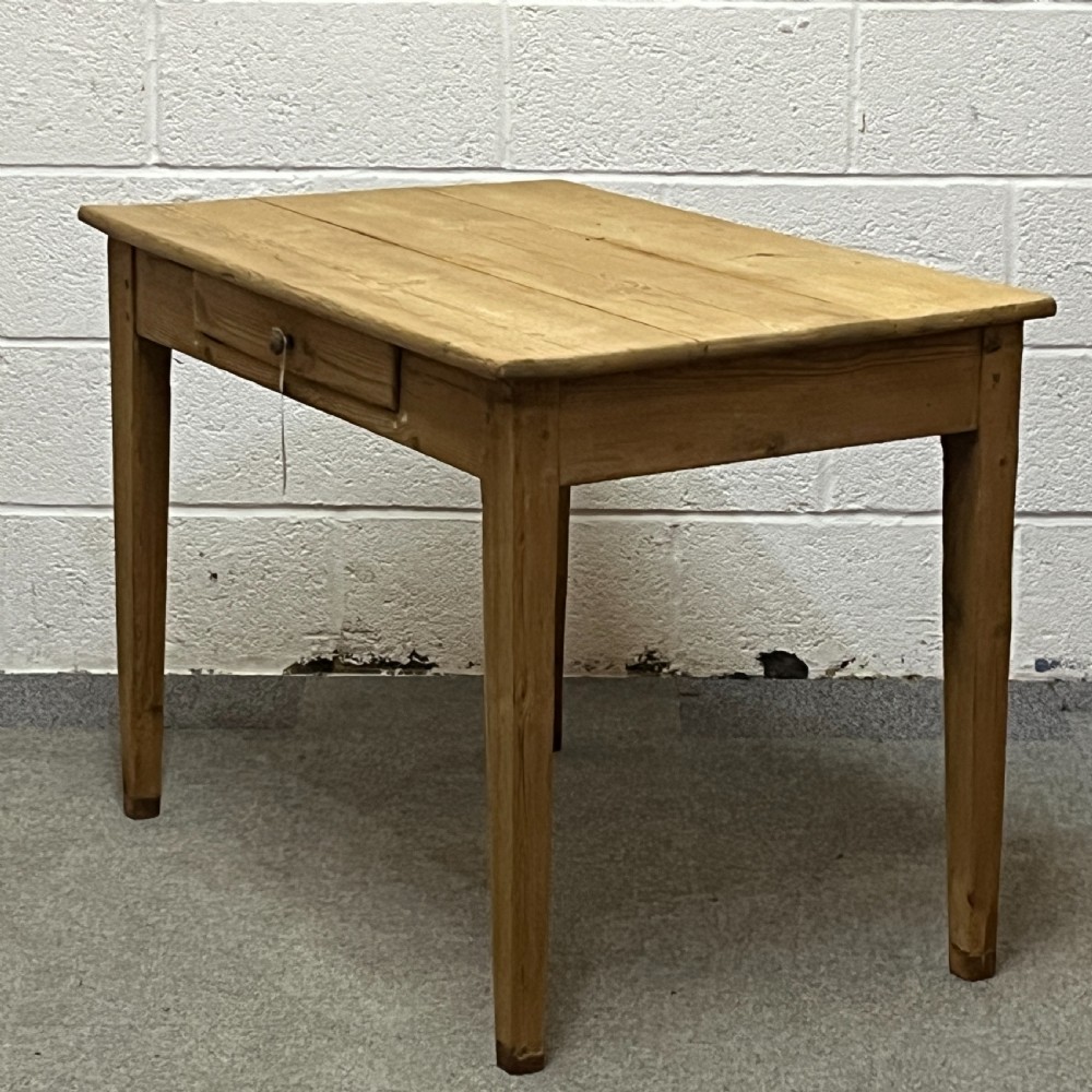 Small Old Pine Table With Drawer View II
