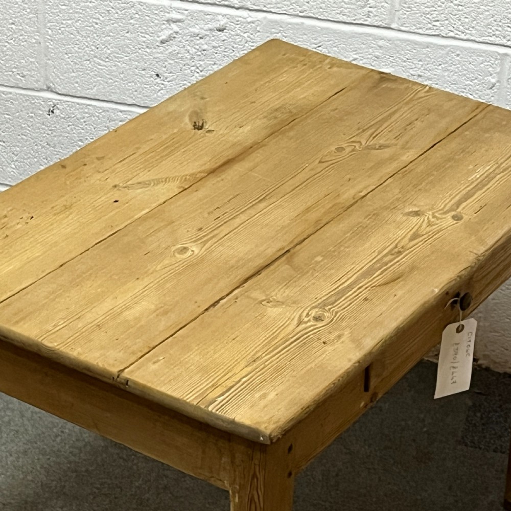 Small Old Pine Table With Drawer View V