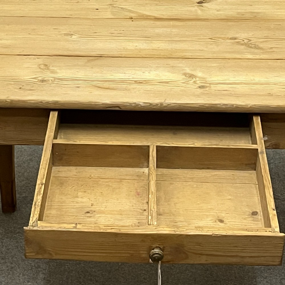 Small Old Pine Table With Drawer View VII