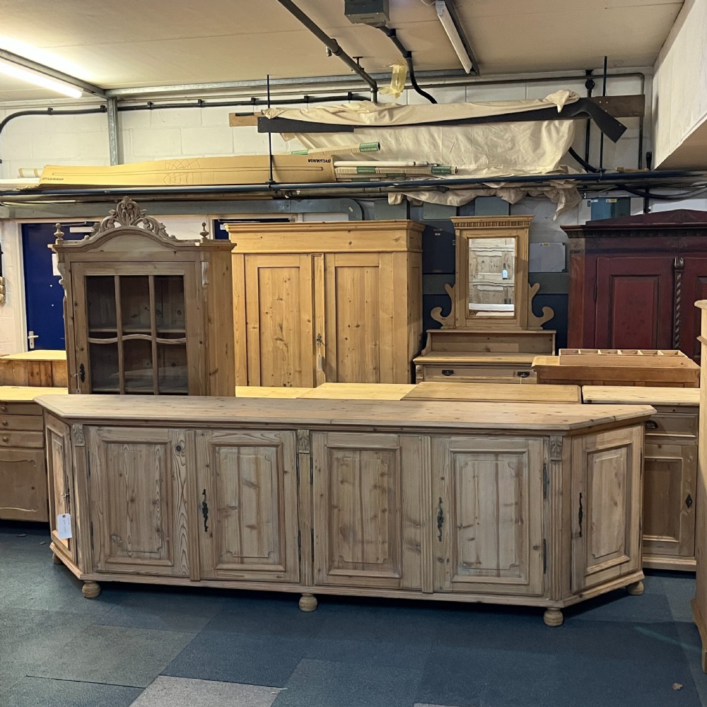 Very Wide Six Door Antique Pine Cupboard/Sideboard