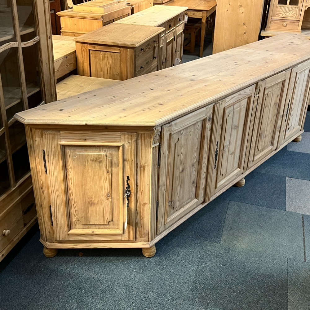 Very Wide Six Door Antique Pine Cupboard/Sideboard View VI