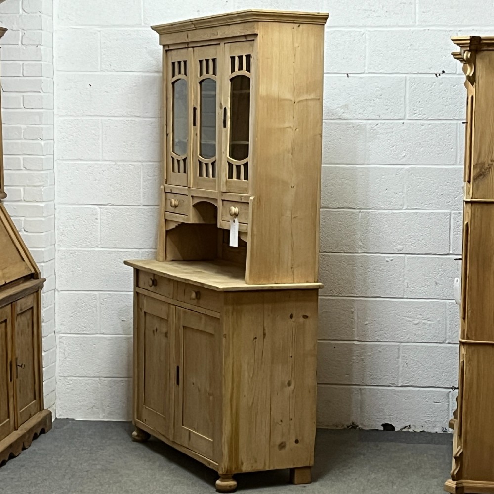 1930's Antique Pine Partly Glazed Dresser View II
