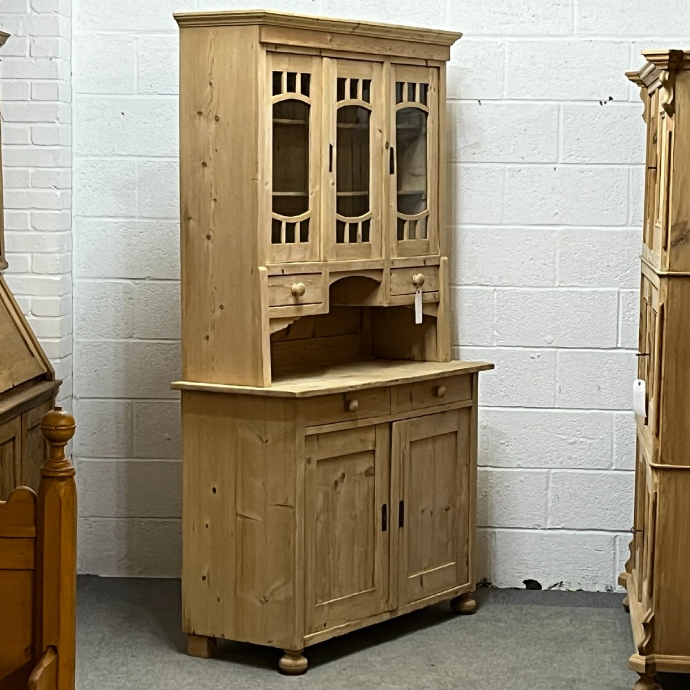 1930's Antique Pine Partly Glazed Dresser View III