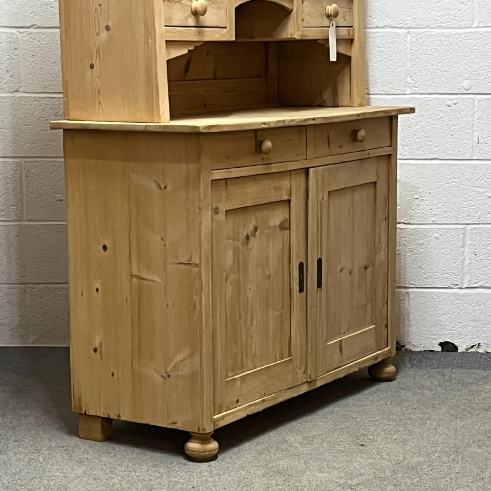 1930's Antique Pine Partly Glazed Dresser View V