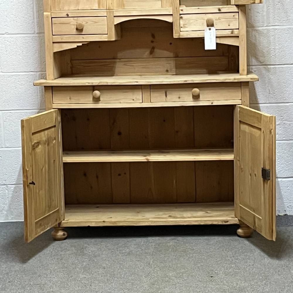 1930's Antique Pine Partly Glazed Dresser View X