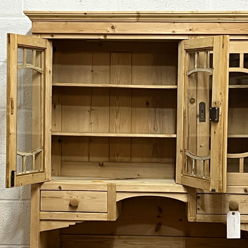 1930's Antique Pine Partly Glazed Dresser View XII