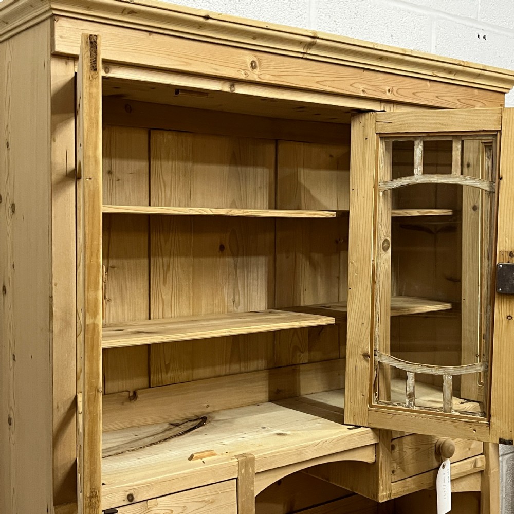 1930's Antique Pine Partly Glazed Dresser View XIV