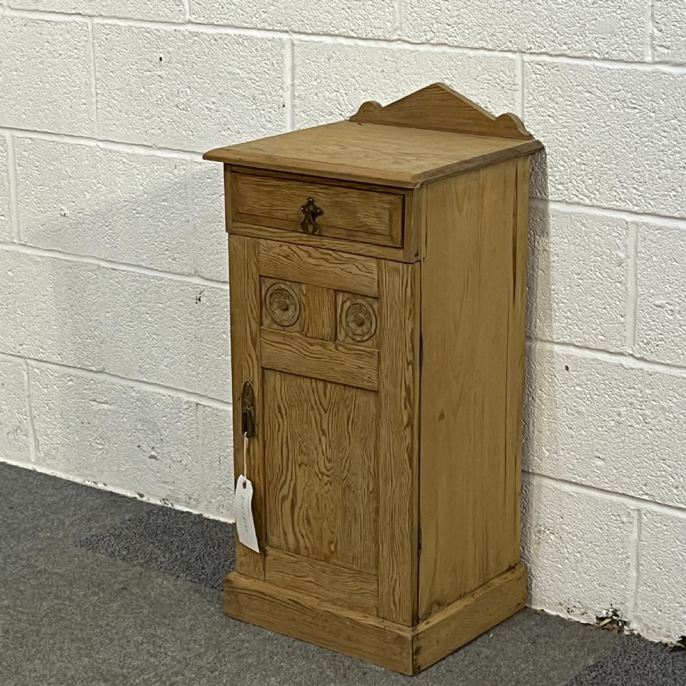 Small Decorative Antique Pine Bedside Cupboard View II
