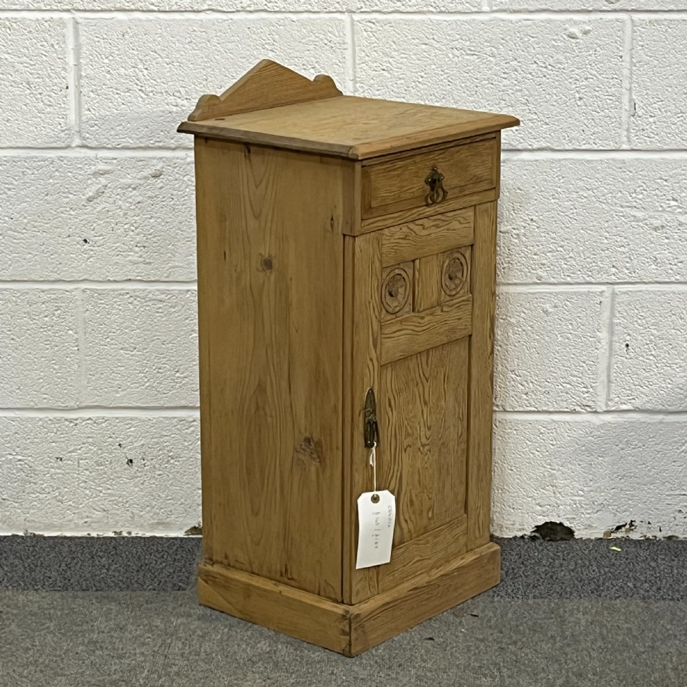 Small Decorative Antique Pine Bedside Cupboard View III