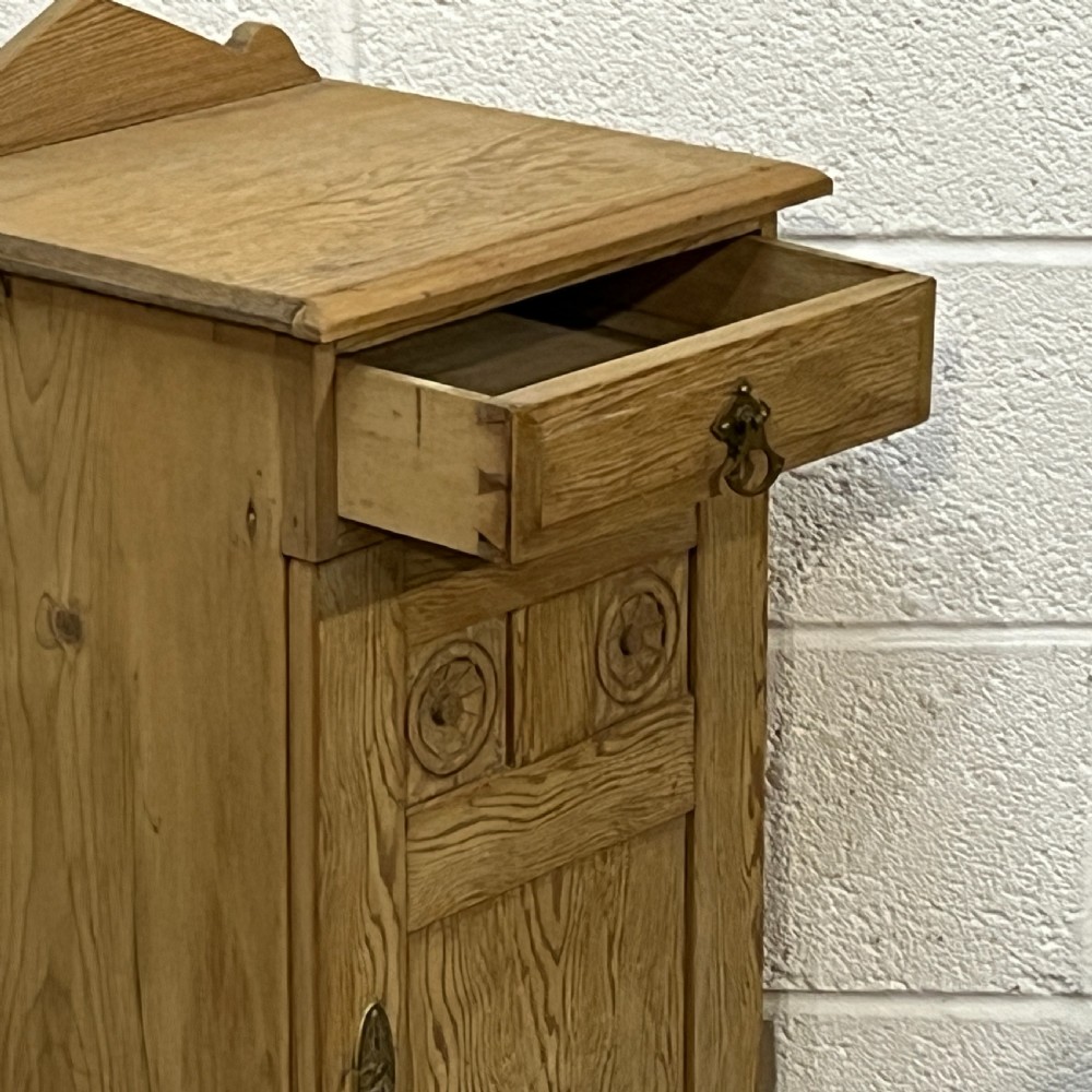 Small Decorative Antique Pine Bedside Cupboard View IV