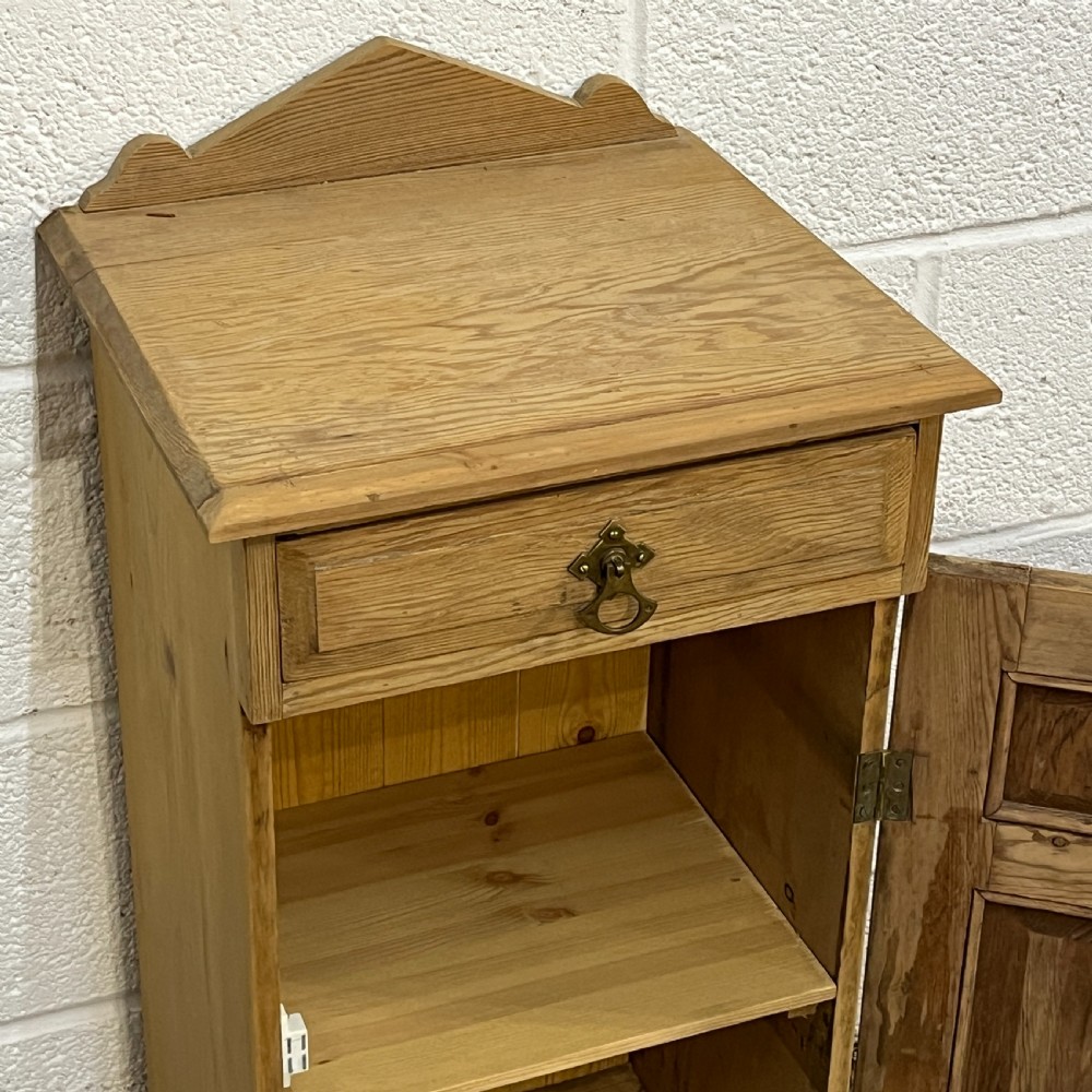 Small Decorative Antique Pine Bedside Cupboard View V