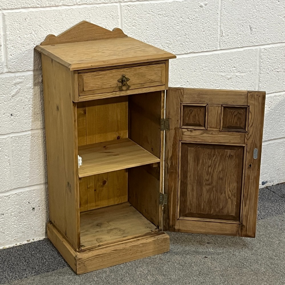 Small Decorative Antique Pine Bedside Cupboard View VI