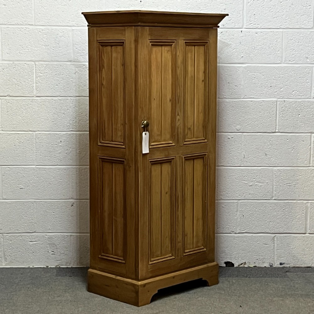 Tall Slim Old English Pine School Cupboard View III
