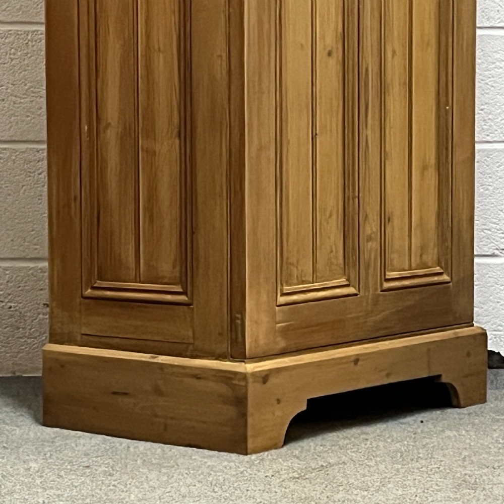 Tall Slim Old English Pine School Cupboard View V