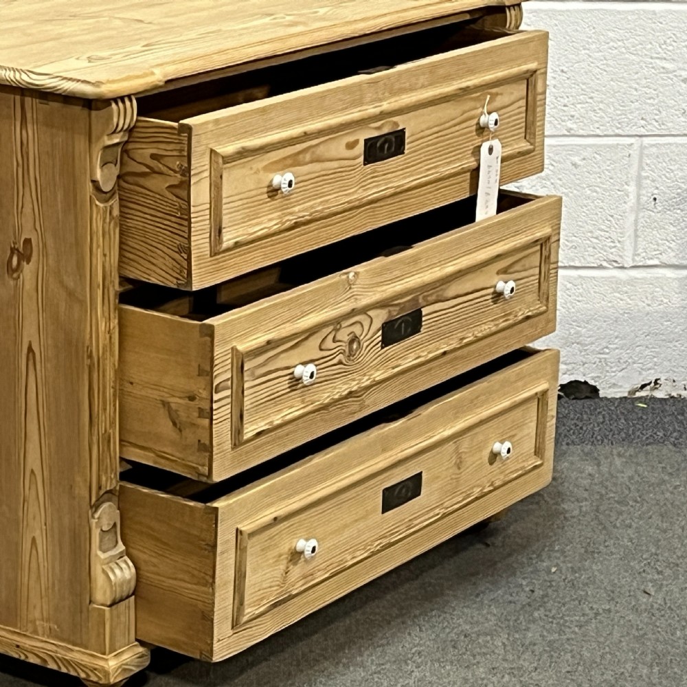 Antique Pine Chest Of 3 Drawers View V