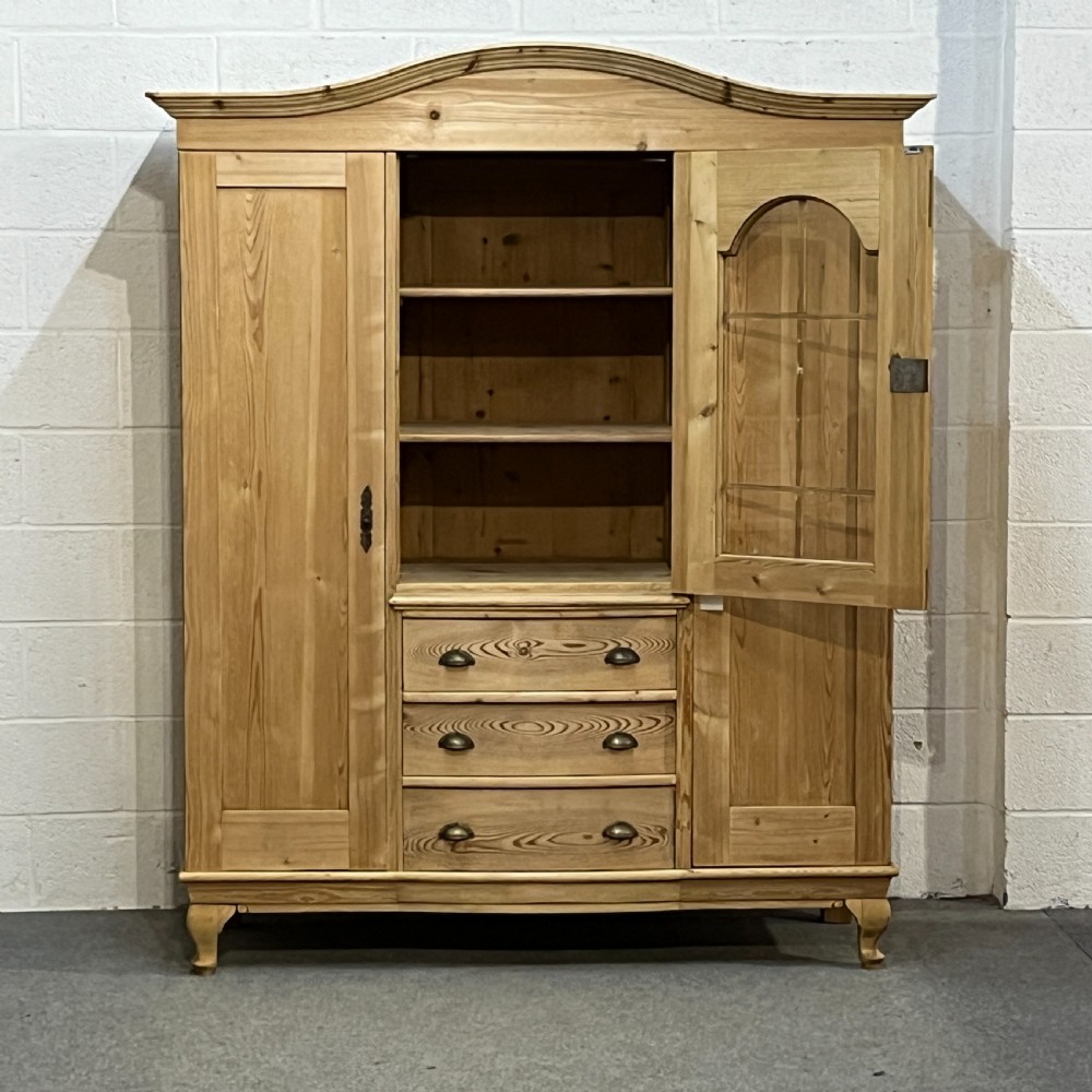 Large Antique Pine Bedroom Unit With Drawers  View III