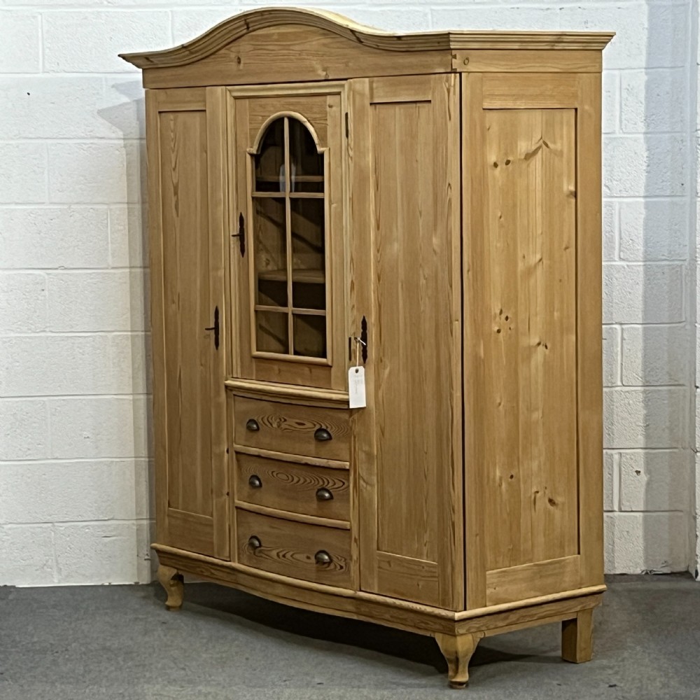 Large Antique Pine Bedroom Unit With Drawers  View IV