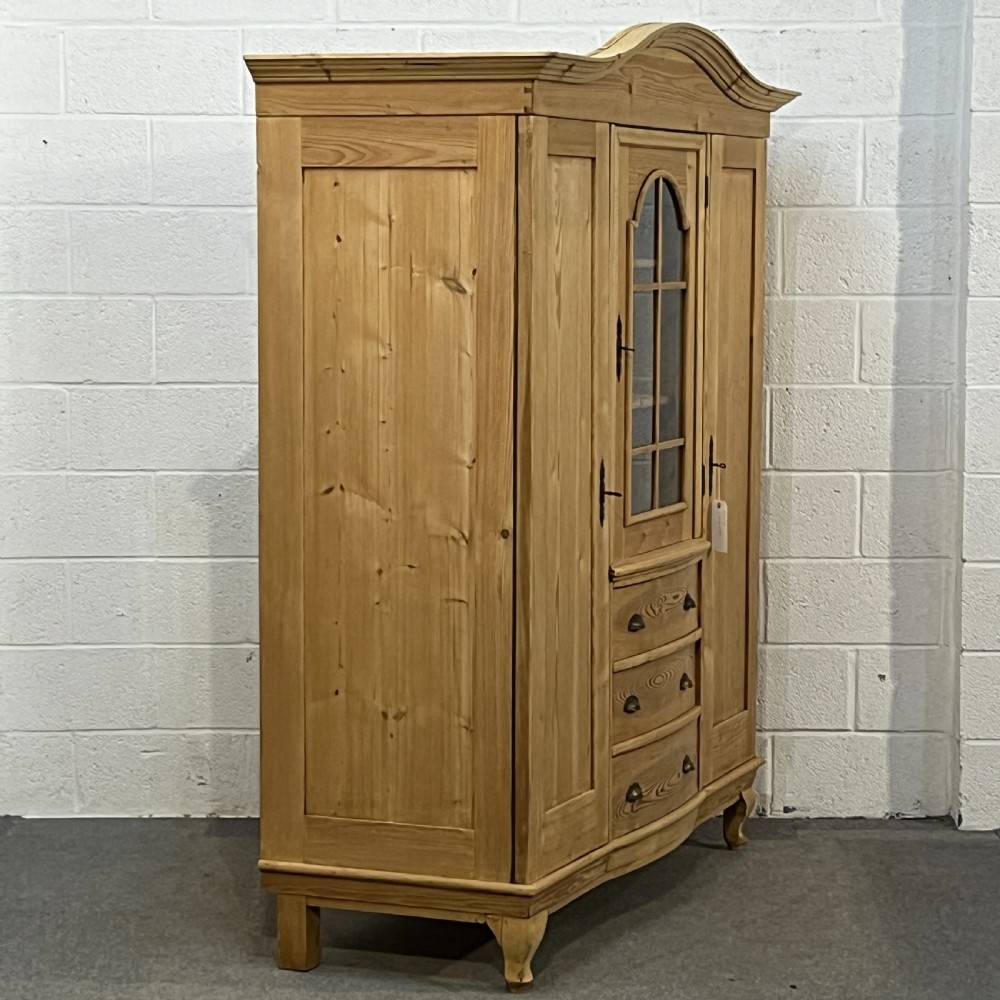 Large Antique Pine Bedroom Unit With Drawers  View V