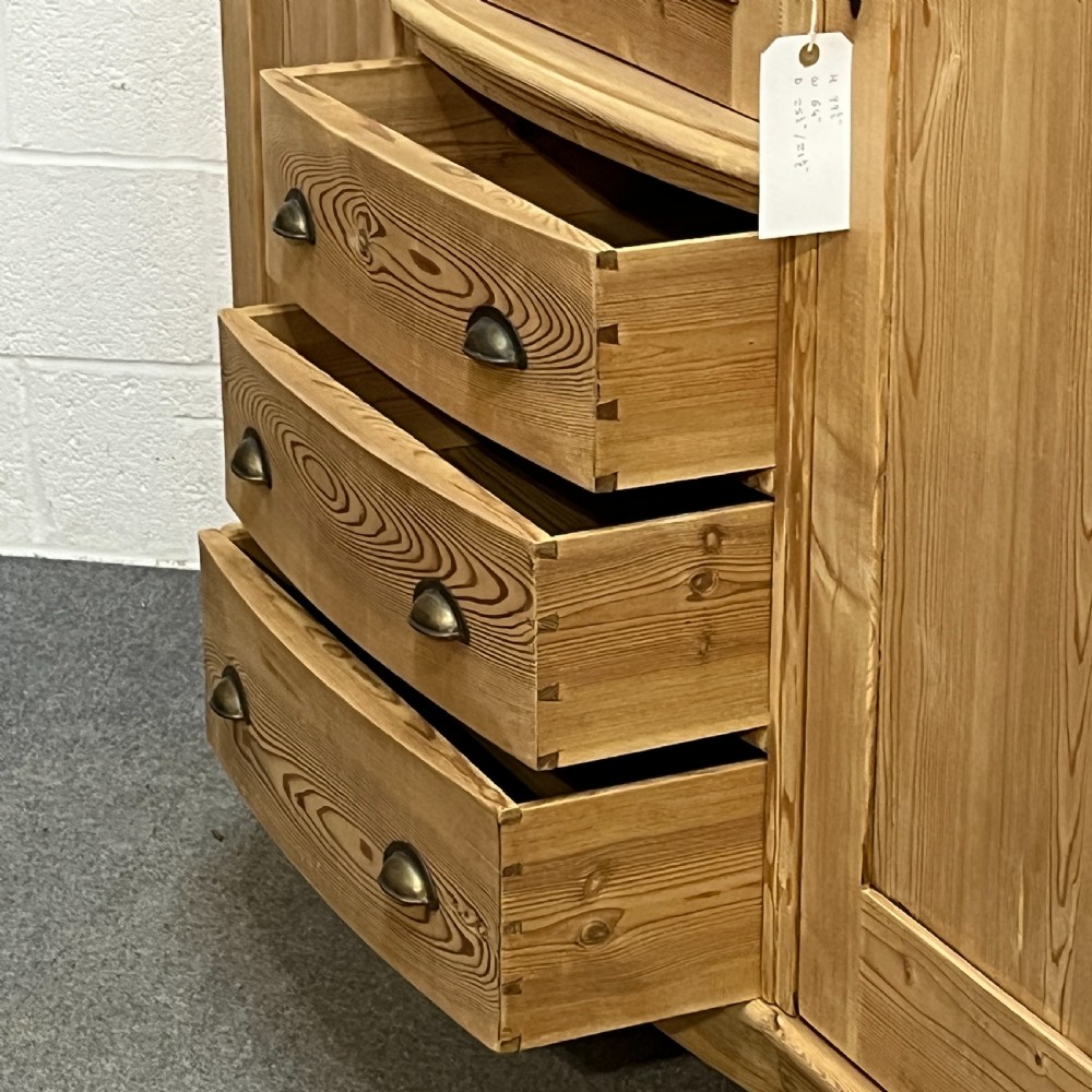 Large Antique Pine Bedroom Unit With Drawers  View IX