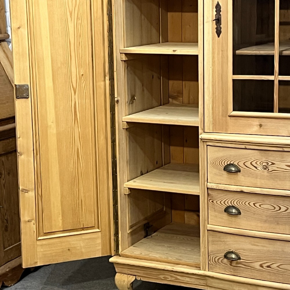 Large Antique Pine Bedroom Unit With Drawers  View XI
