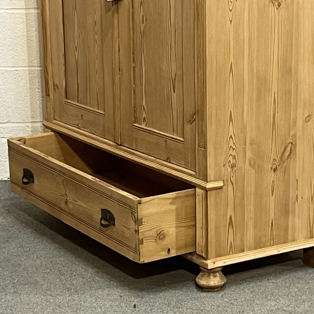 Small Pine Wardrobe With Bottom Drawer View VI