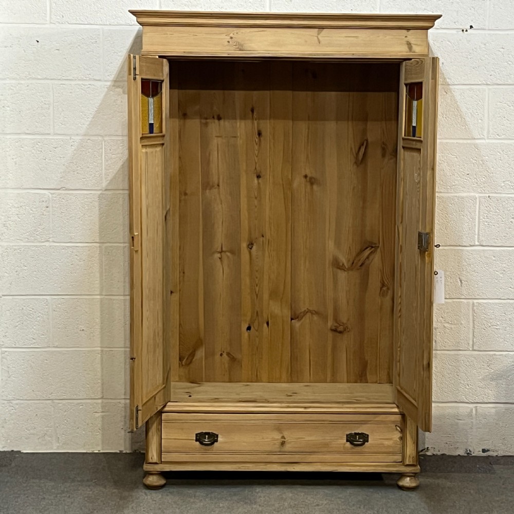 Small Pine Wardrobe With Bottom Drawer View VII